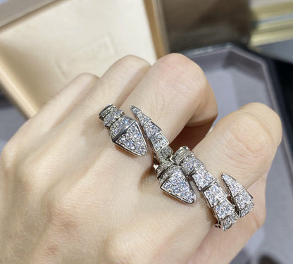 [⭐Glow]SERPENTI LARGE RING SILVER DIAMOND PAVED