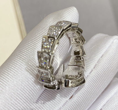 [⭐Glow]SERPENTI LARGE RING SILVER DIAMOND PAVED