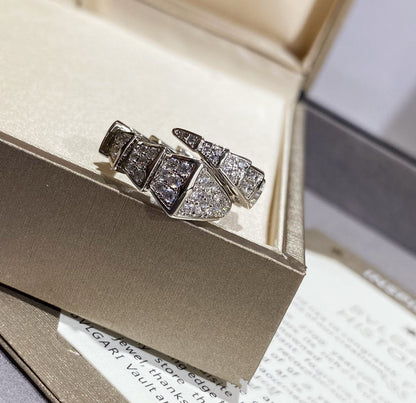 [⭐Glow]SERPENTI LARGE RING SILVER DIAMOND PAVED