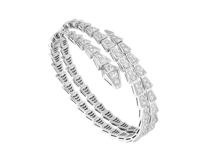 [⭐Glow]SERPENTI BRACELET SILVER DIAMOND DOUBLE ROW