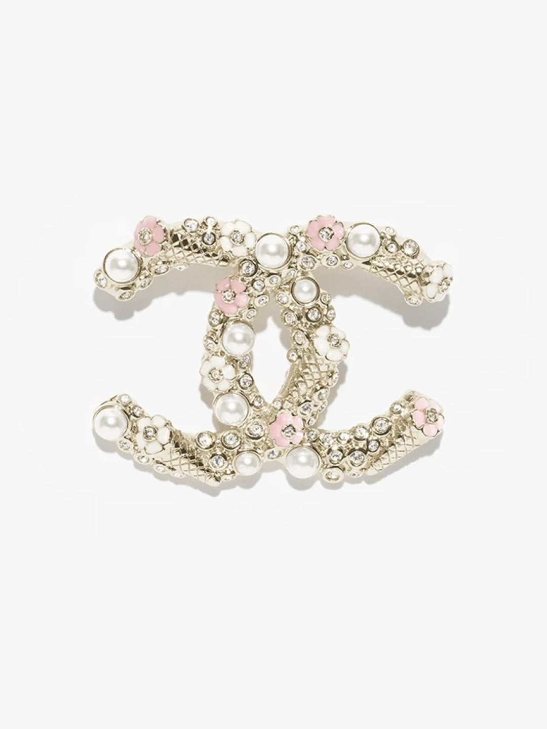 [⭐Glow]26C Pink-White Enamel Ice Cream Cone Double C Brooch