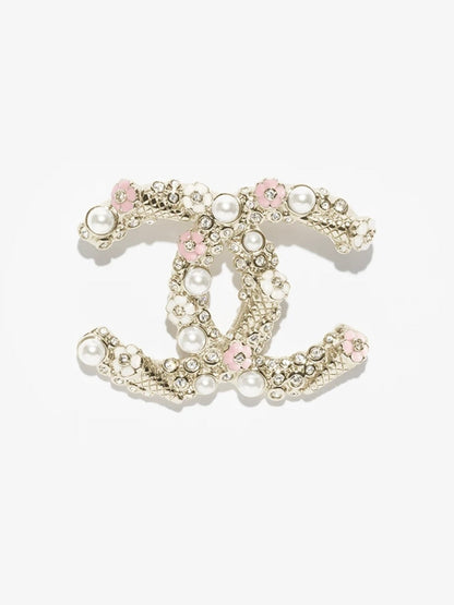 [⭐Glow]26C Pink-White Enamel Ice Cream Cone Double C Brooch