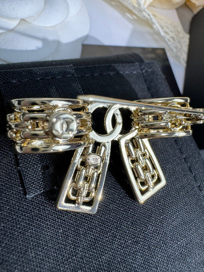 [⭐Glow]25K Hollow Bow Brooch