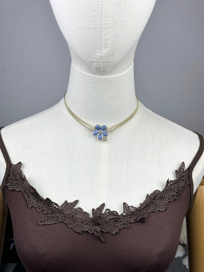 [⭐Glow]New Blue Floral Double-Layer Necklace