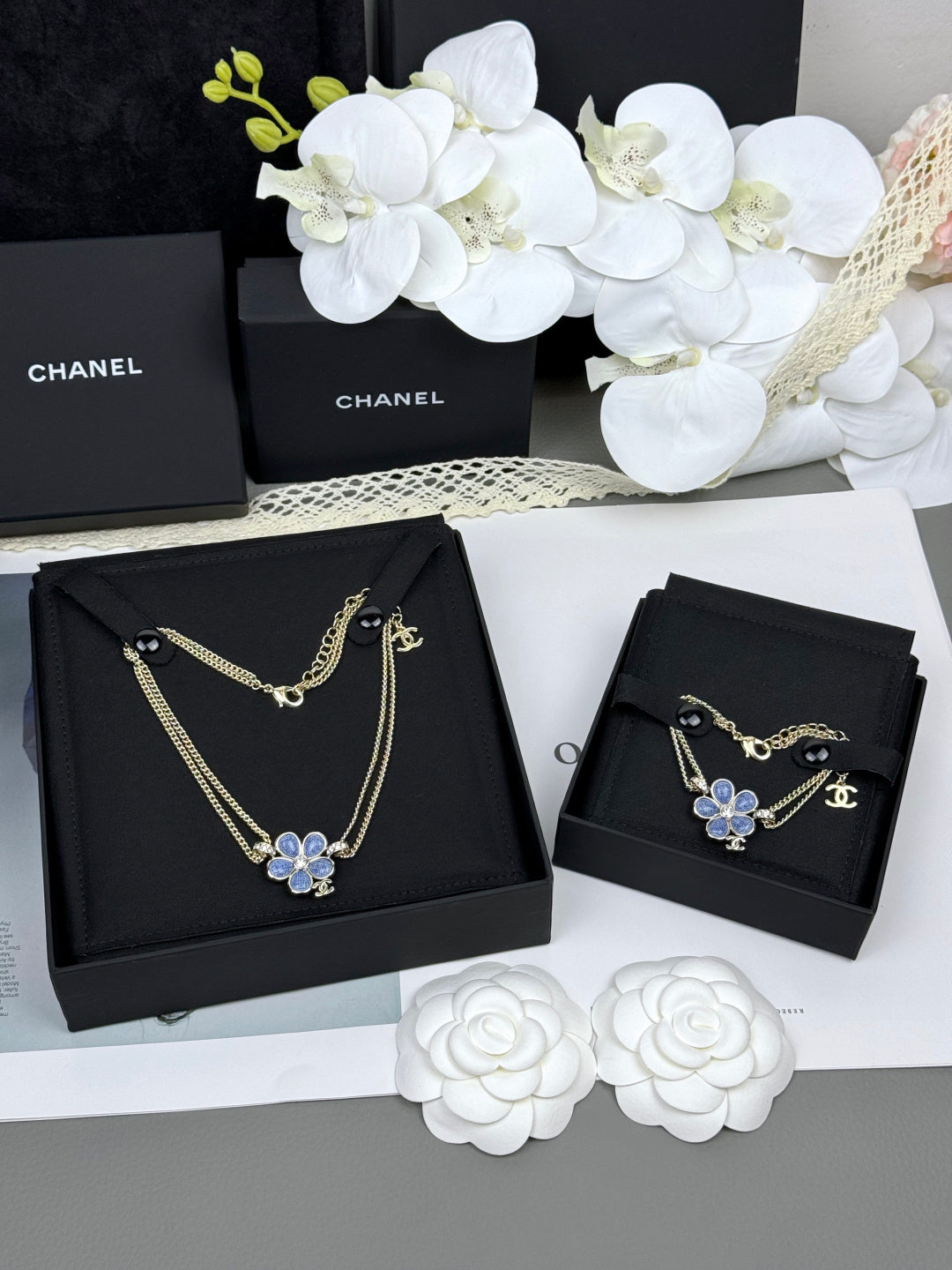 [⭐Glow]VOLTE New Blue Floral Double-Layer Bracelet