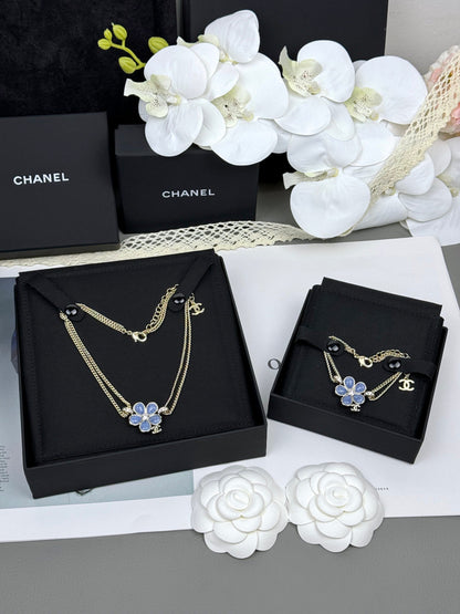 [⭐Glow]VOLTE New Blue Floral Double-Layer Bracelet