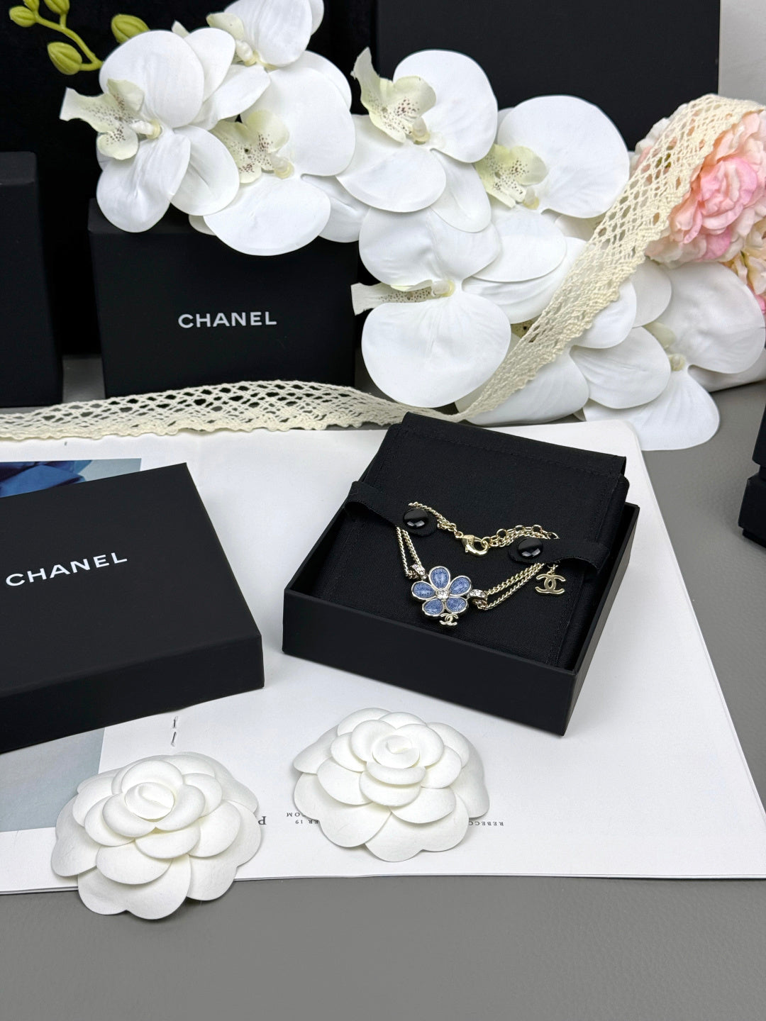 [⭐Glow]VOLTE New Blue Floral Double-Layer Bracelet