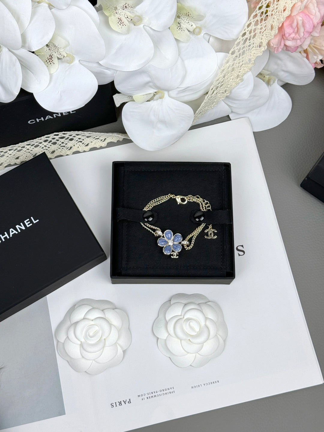 [⭐Glow]VOLTE New Blue Floral Double-Layer Bracelet