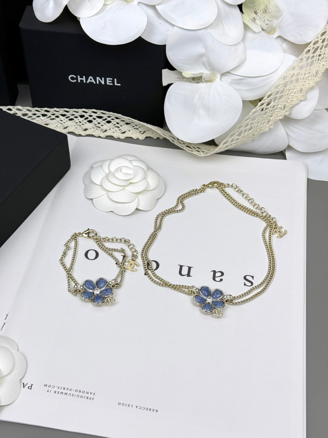 [⭐Glow]VOLTE New Blue Floral Double-Layer Bracelet