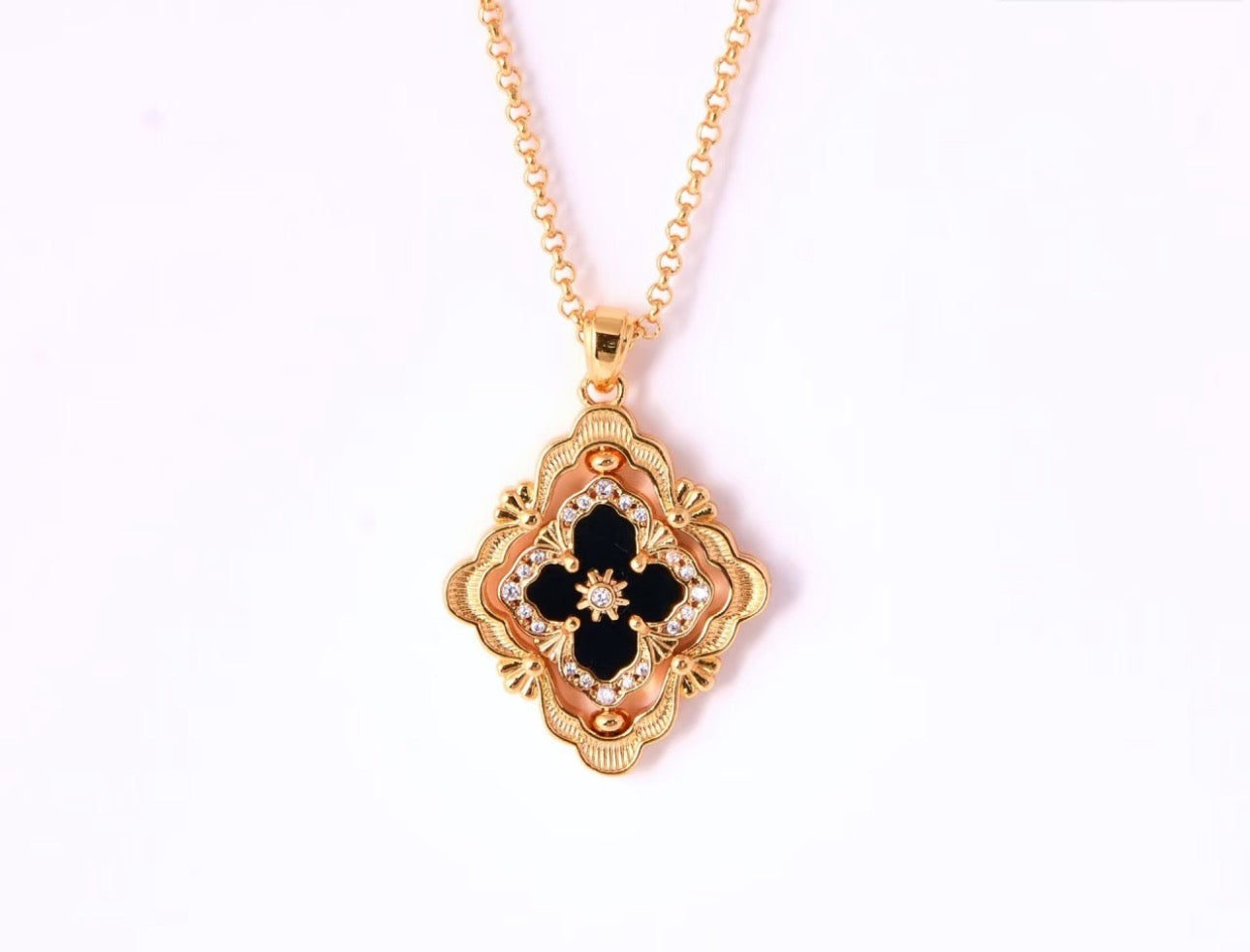 [⭐Glow] B.C.L ENAMEL ROTATING SINGLE-DIAMOND NECKLACE（Various colors）