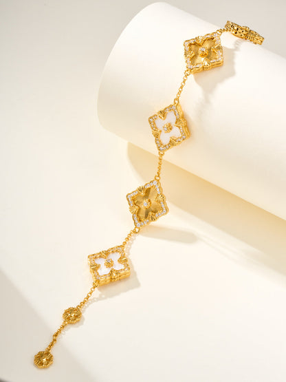 [⭐Glow]B.C.L ENAMELED Five-Flower Bracelet（Various Colors) BIG SIZE