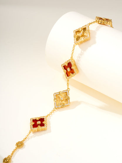 [⭐Glow]B.C.L ENAMELED Five-Flower Bracelet（Various Colors) BIG SIZE