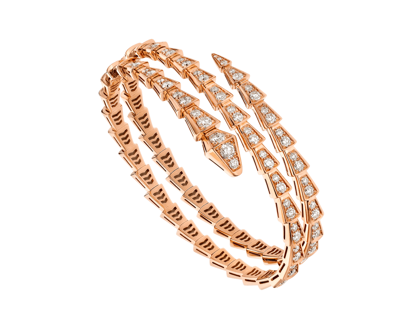 [⭐Glow]SERPENTI BRACELET PINK GOLD DIAMOND DOUBLE ROW