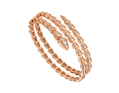 [⭐Glow]SERPENTI BRACELET PINK GOLD DIAMOND DOUBLE ROW