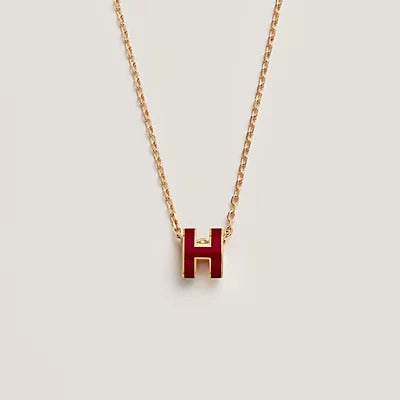 [⭐Glow]HM CLIC RED ENAMEL GOLD NECKLACE