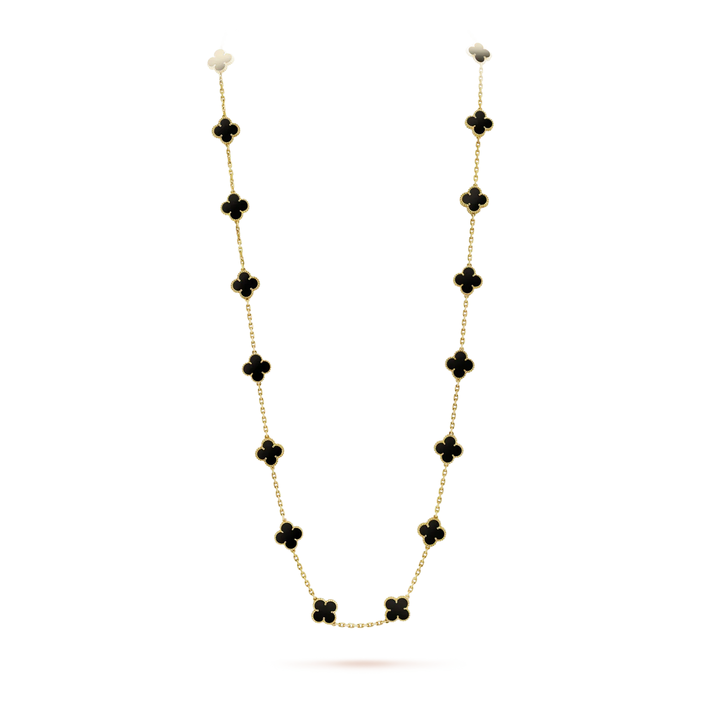 [⭐Glow]CLOVER 20 MOTIFS ONYX NECKLACE