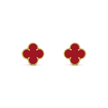 [⭐Glow]CLOVER MINI 9.5MM CARNELIAN EARRINGS