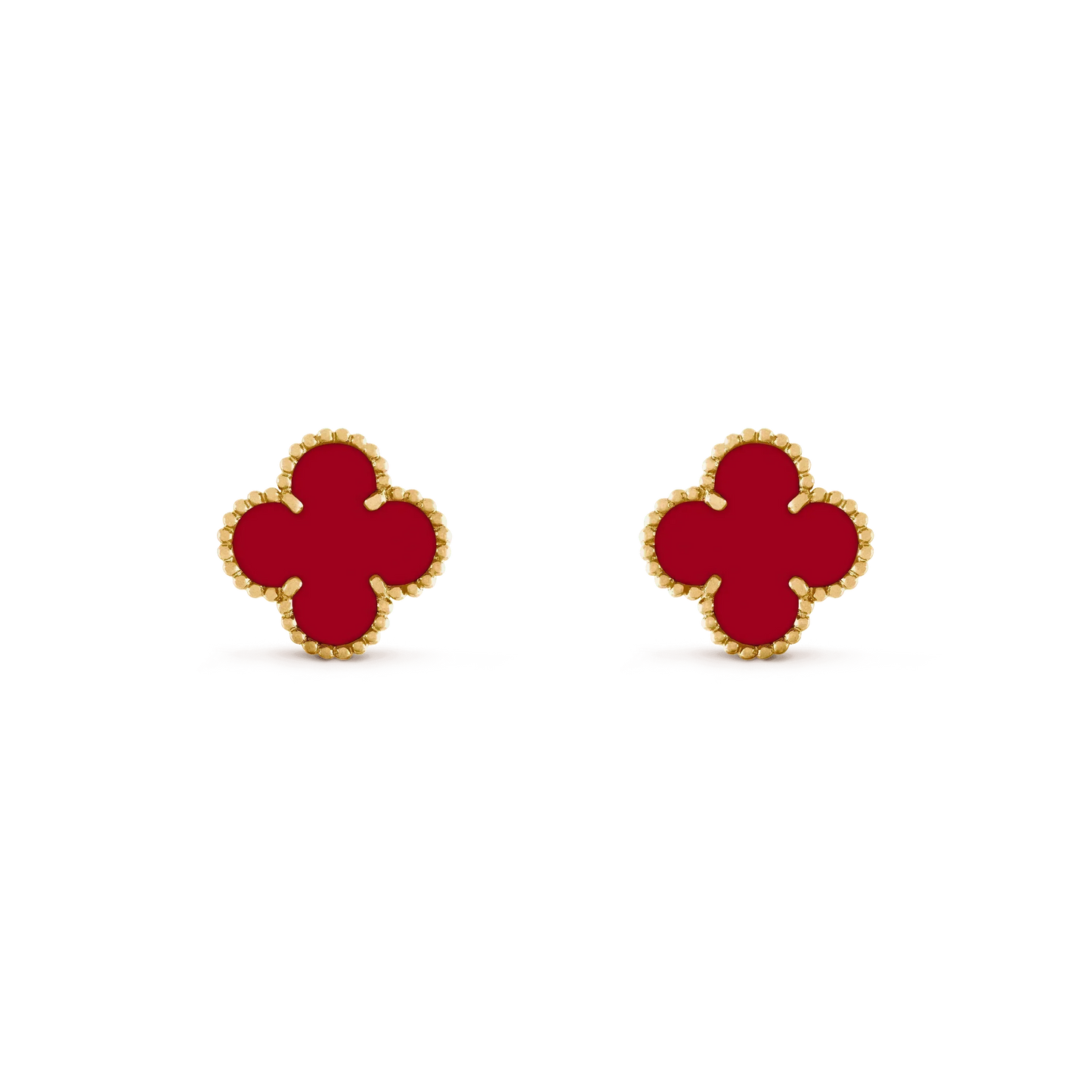 [⭐Glow]CLOVER MEDIUM 1 MOTIFS CARNELIAN  EARRINGS