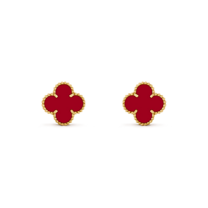 [⭐Glow]CLOVER MEDIUM 1 MOTIFS CARNELIAN  EARRINGS