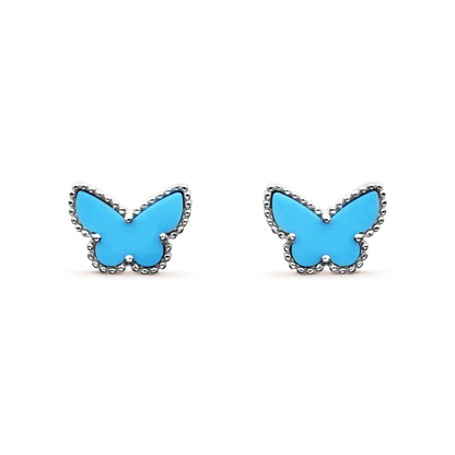 [⭐Glow]BUTTERFLY TURQUOISE EARRINGS SILVER