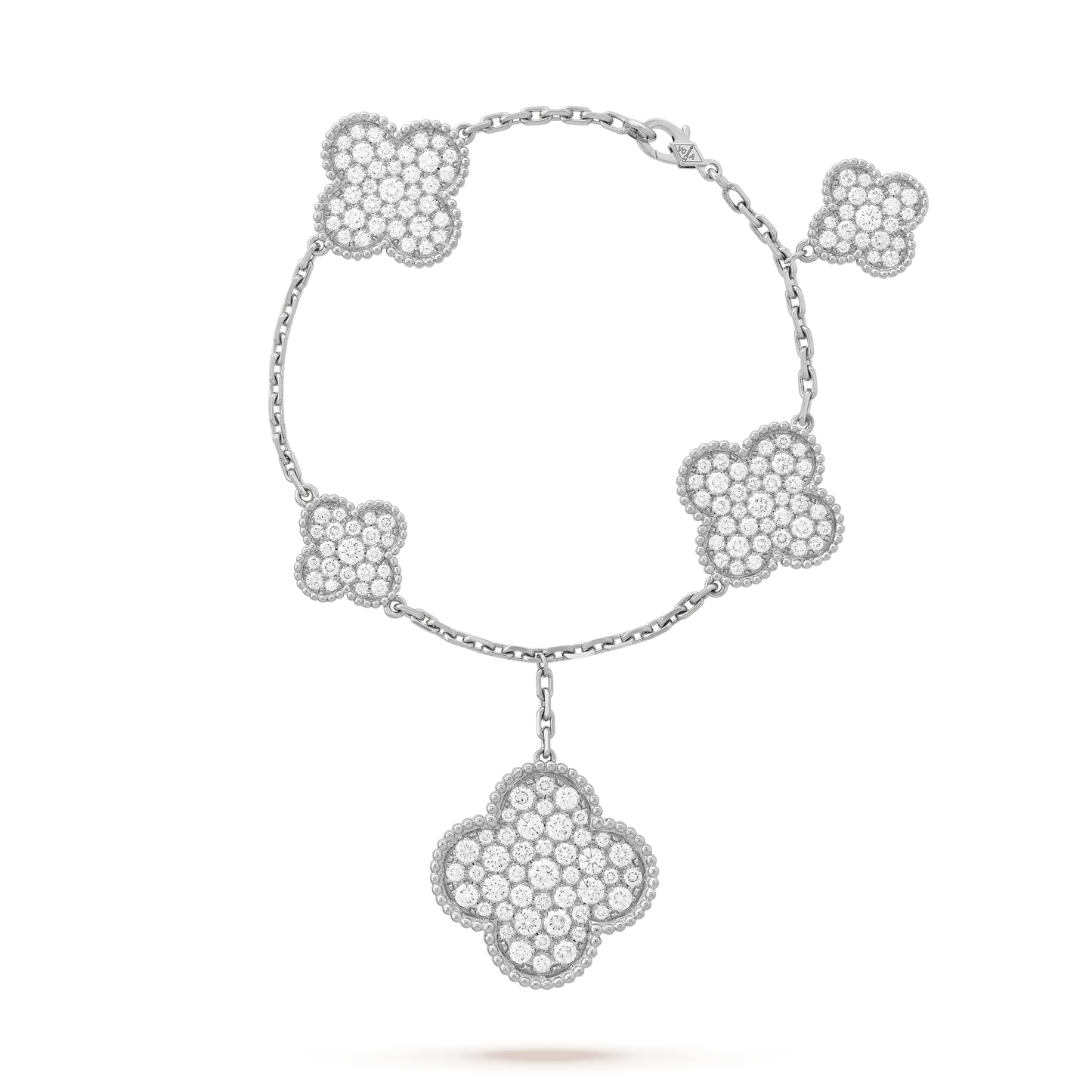 [⭐Glow]CLOVER 6 MOTIFS SILVER DIAMOND BRACELET