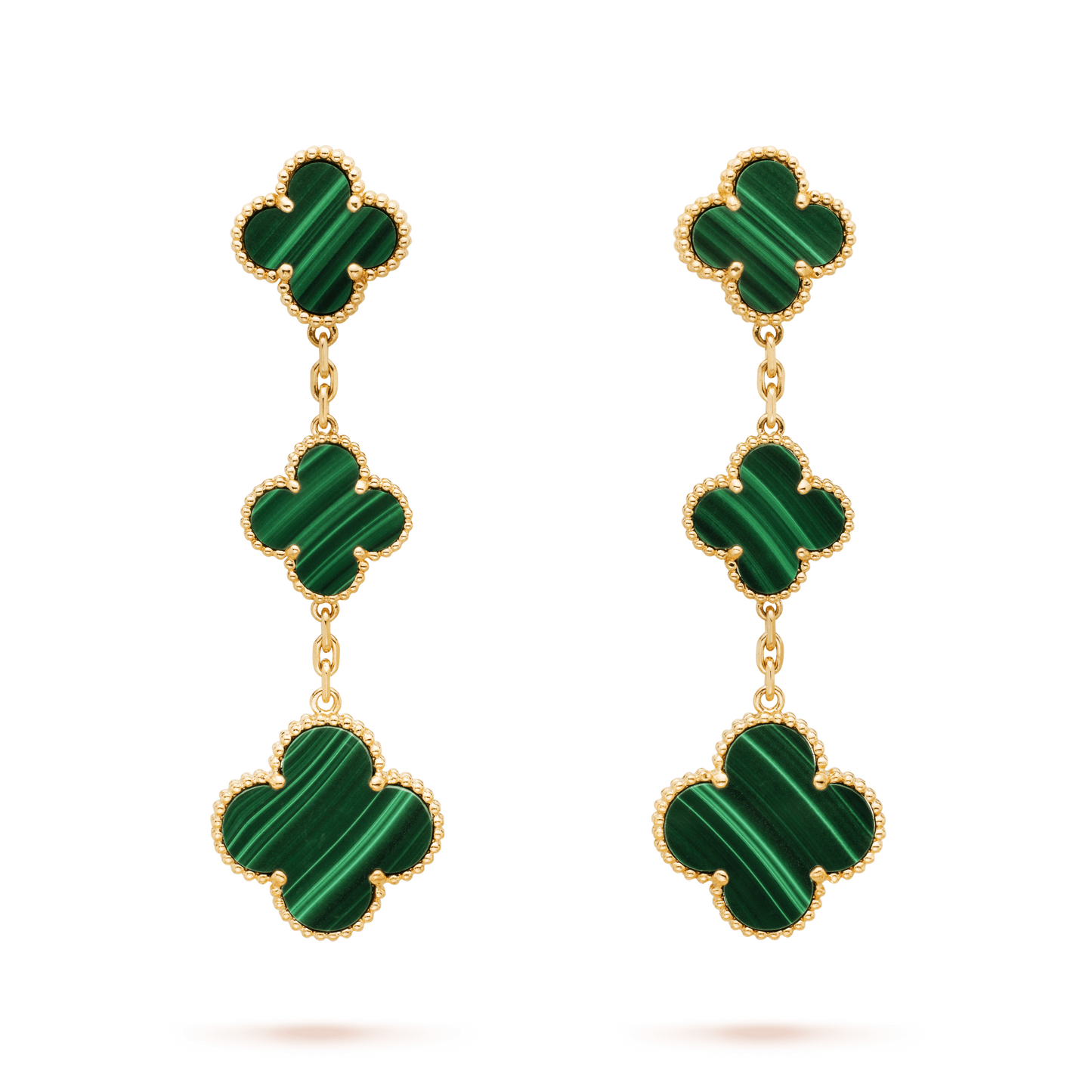 [⭐Glow]CLOVER MALACHITE 3 MOTIFS GOLD