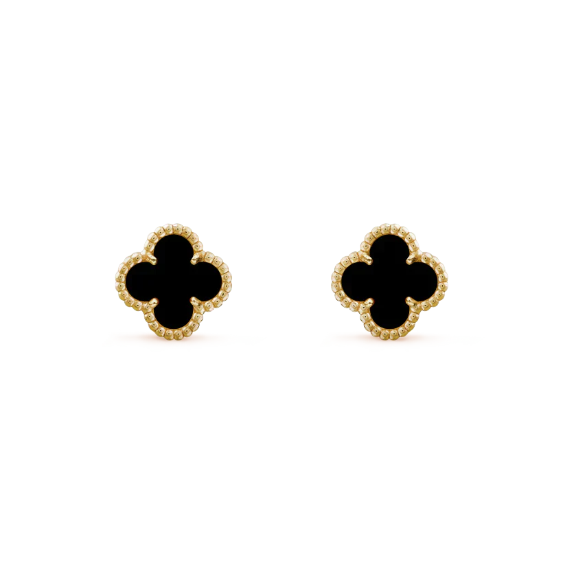 [⭐Glow]CLOVER MINI 9.5MM BLACK MOP EARRINGS