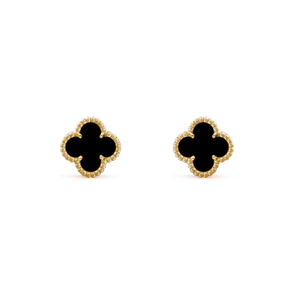 [⭐Glow]CLOVER MINI 9.5MM BLACK MOP EARRINGS