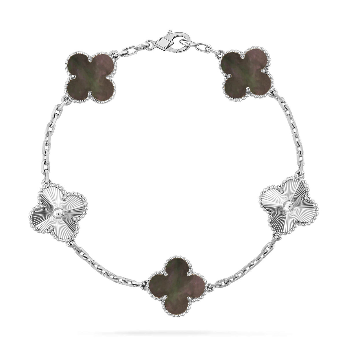 [⭐Glow] CLOVER 5 MOTIF GRAY MOP BRACELET COLLECTION