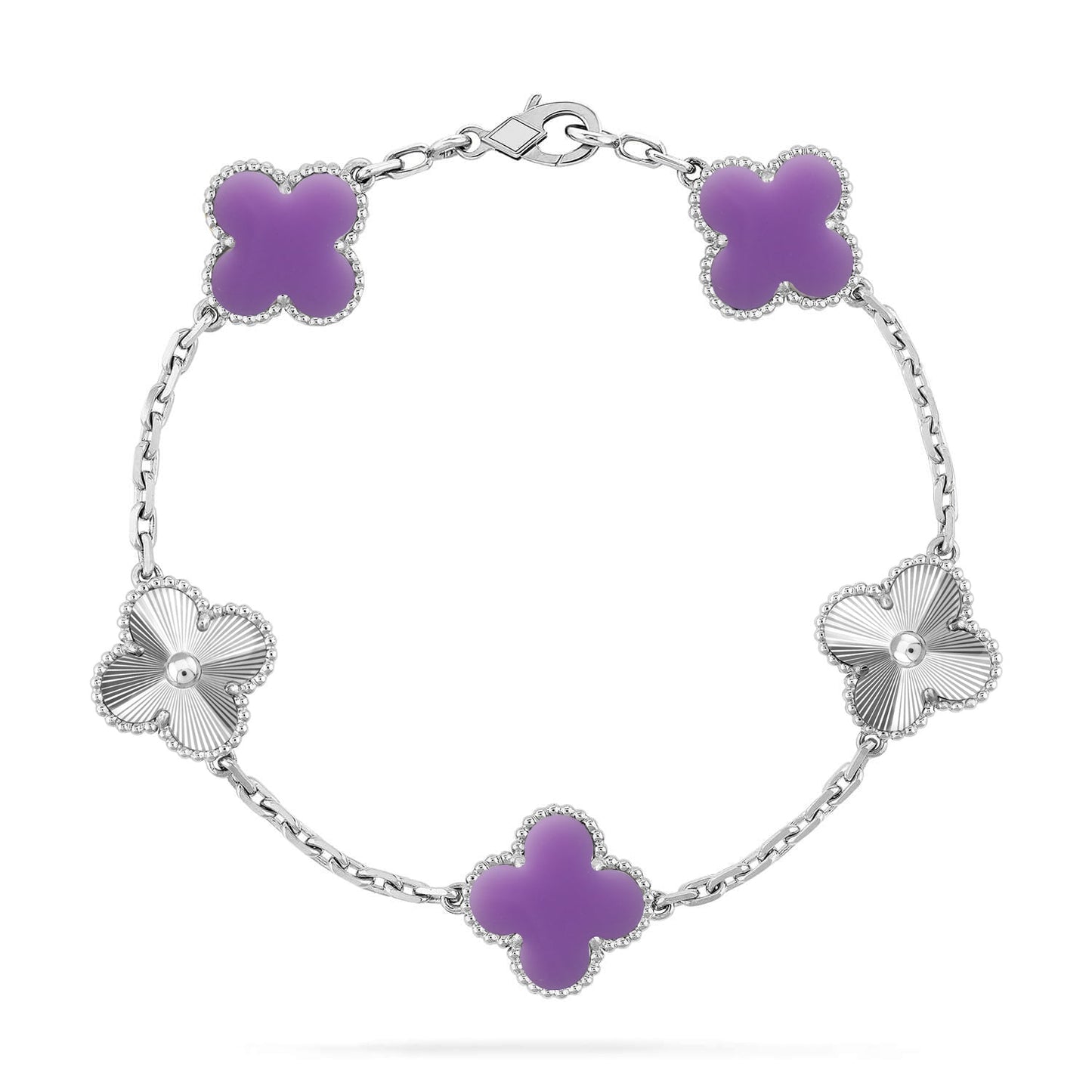 [⭐Glow]CLOVER 5 MOTIF LIGHT PURPLE BRACELET COLLECTION