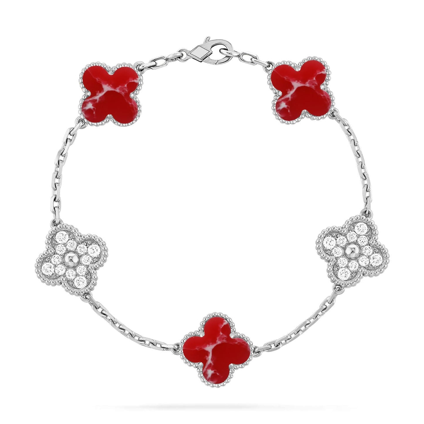 [⭐Glow]CLOVER 5 MOTIF RED PATTERN BRACELET COLLECTION