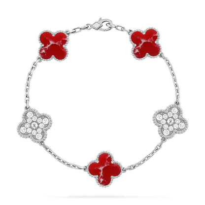 [⭐Glow]CLOVER 5 MOTIF RED PATTERN BRACELET COLLECTION