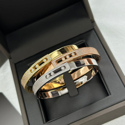 [⭐Glow]Move Noa Rose Gold Pavé Diamond Bangle Bracelet
