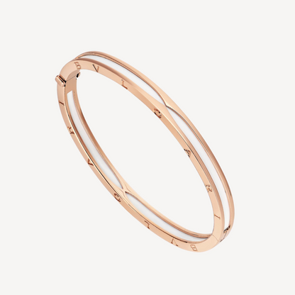 [⭐Glow]ZERO 1 PINK GOLD WITH WHITE CERAMIC BRACELET