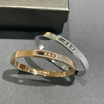 [⭐Glow]Move Noa Rose Gold Pavé Diamond Bangle Bracelet