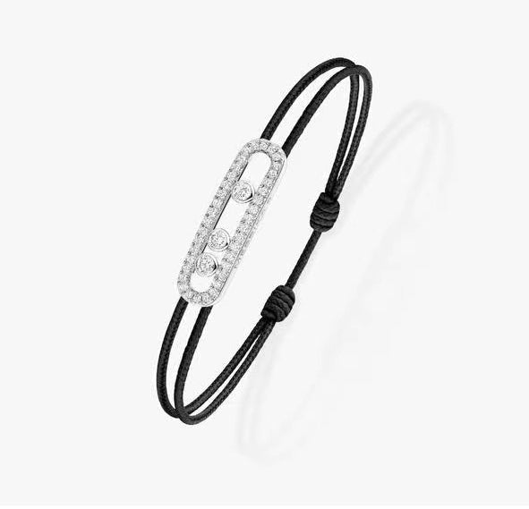 [⭐Glow]Messika Care(s) pink cord pavé bracelet