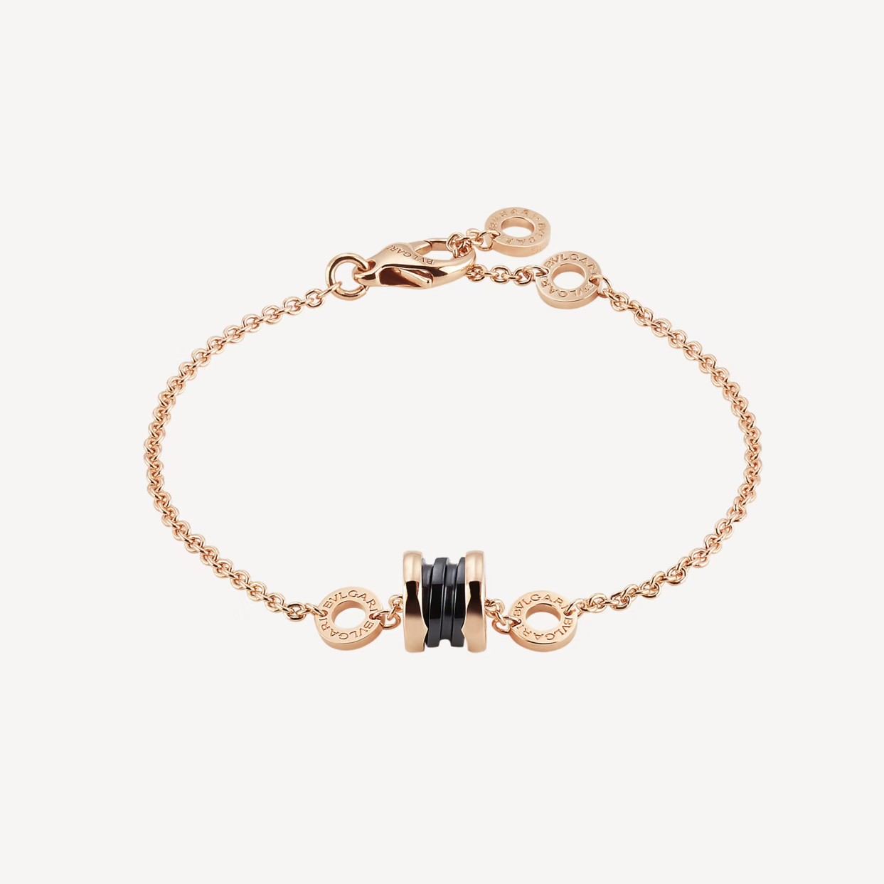 [⭐Glow]ZERO 1 SOFT PINK GOLD AND BLACK CERAMIC BRACELET