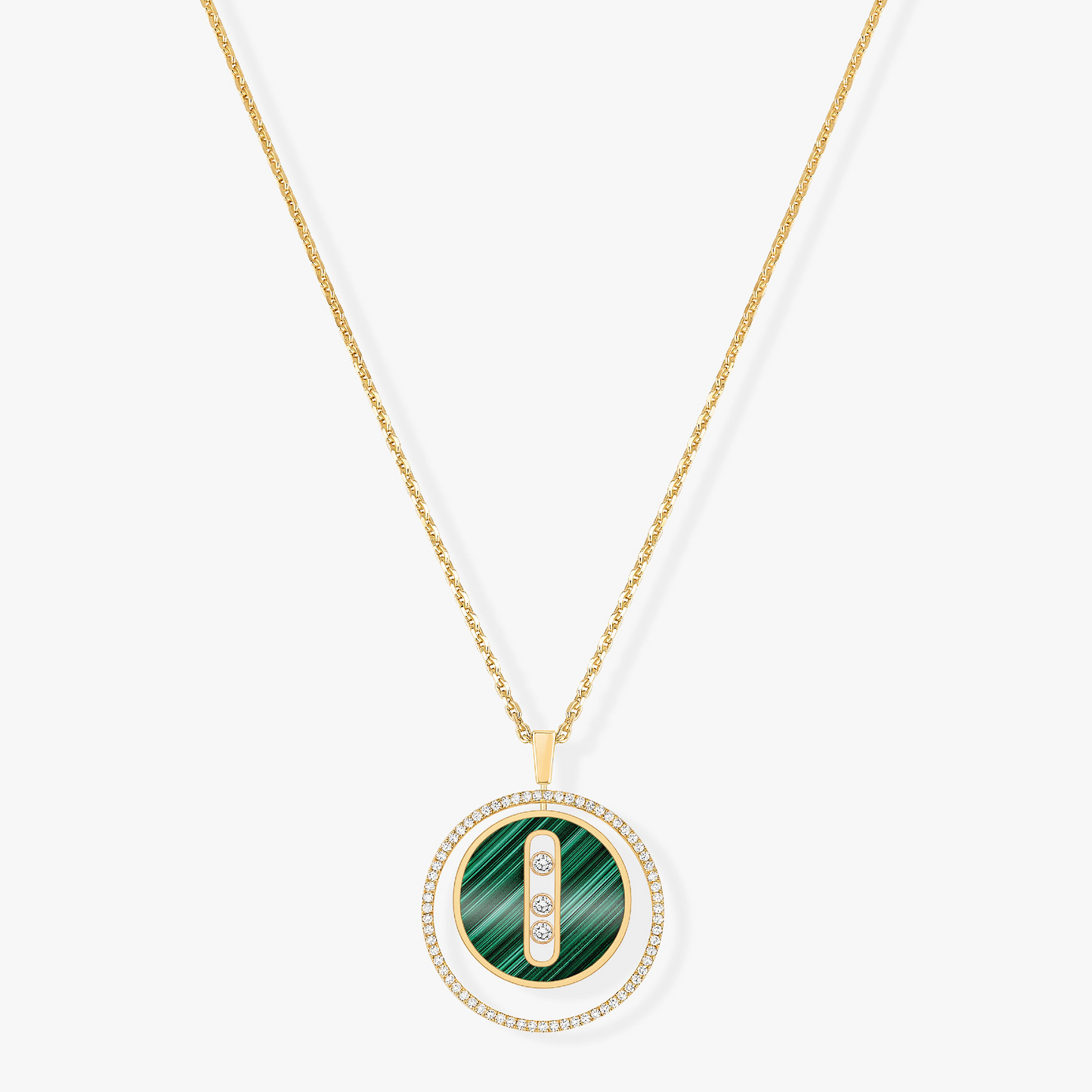 [⭐Glow]Demo MOVE 3 DIAMOND MALACHITE GOLD DIAMOND NECKLACE