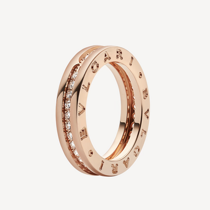 [⭐Glow]ZERO 1 ONE-BAND PAVED DIAMONDS ON THE SPIRAL RING