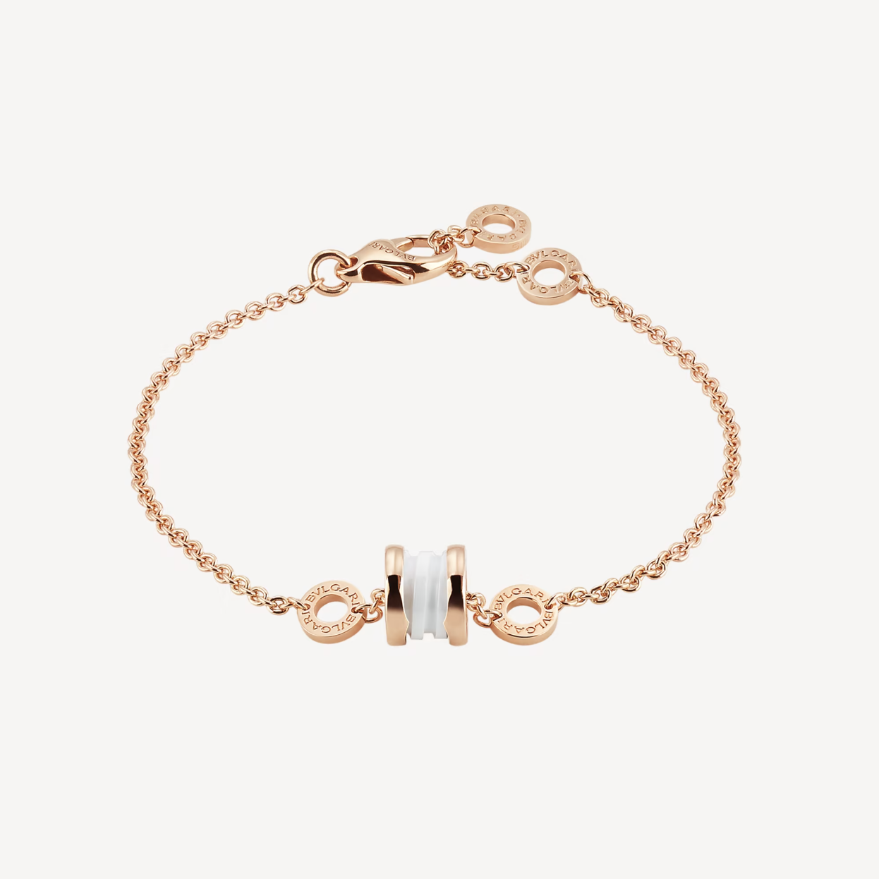 [⭐Glow]ZERO 1 SOFT PINK GOLD AND WHITE CERAMIC BRACELET