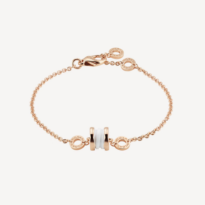 [⭐Glow]ZERO 1 SOFT PINK GOLD AND WHITE CERAMIC BRACELET
