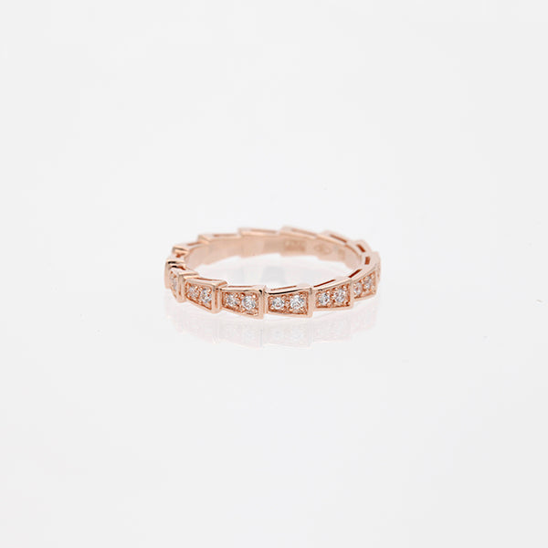 [⭐Glow]SERPENTI RING PINK GOLD DIAMOND PAVED 3MM
