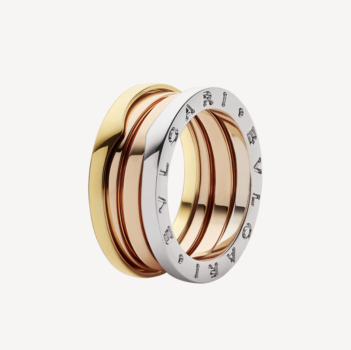 [⭐Glow]ZERO 1 THREE-BAND ROSE WHITE AND YELLOW RING