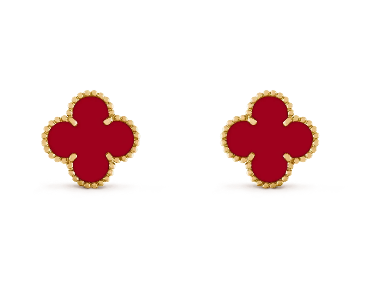 [⭐Glow] CLOVER 20MM RED AGATE EARRINGS