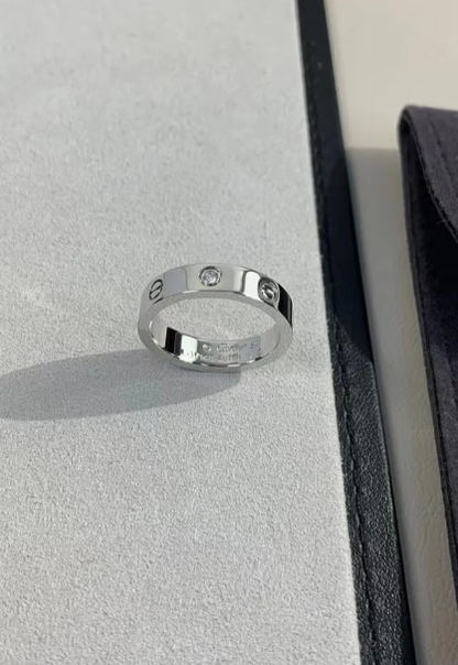 [⭐Glow]LOVE RING 4MM 1 DIAMOND SILVER