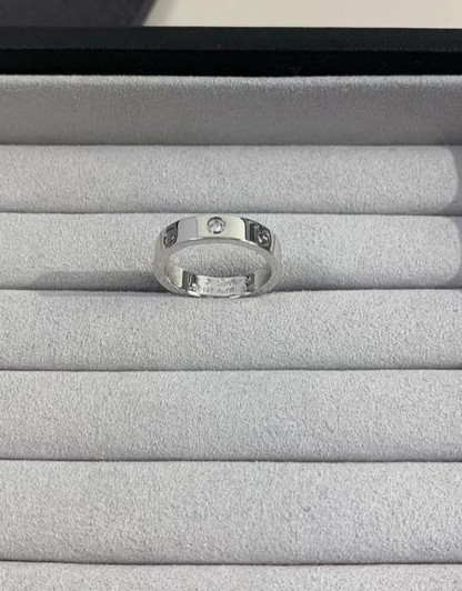 [⭐Glow]LOVE RING 4MM 1 DIAMOND SILVER
