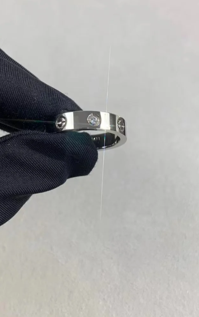 [⭐Glow]LOVE RING 4MM 1 DIAMOND SILVER