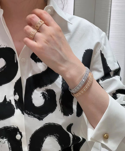 [⭐Glow]2026 WOVEN-PATTERN BRACELET SET WITH FULL DIAMOND INLAY THREE-COLORS
