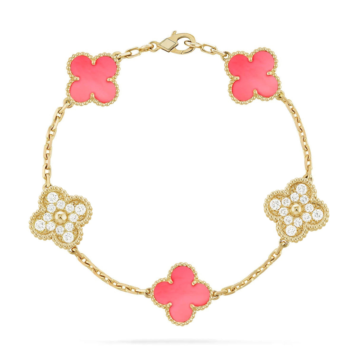 [⭐Glow] CLOVER 5 MOTIFS  PINK MOP BRACELET COLLECTION