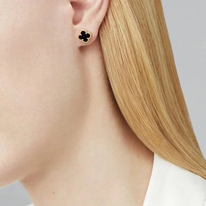 [⭐Glow]CLOVER MINI 9.5MM BLACK MOP EARRINGS